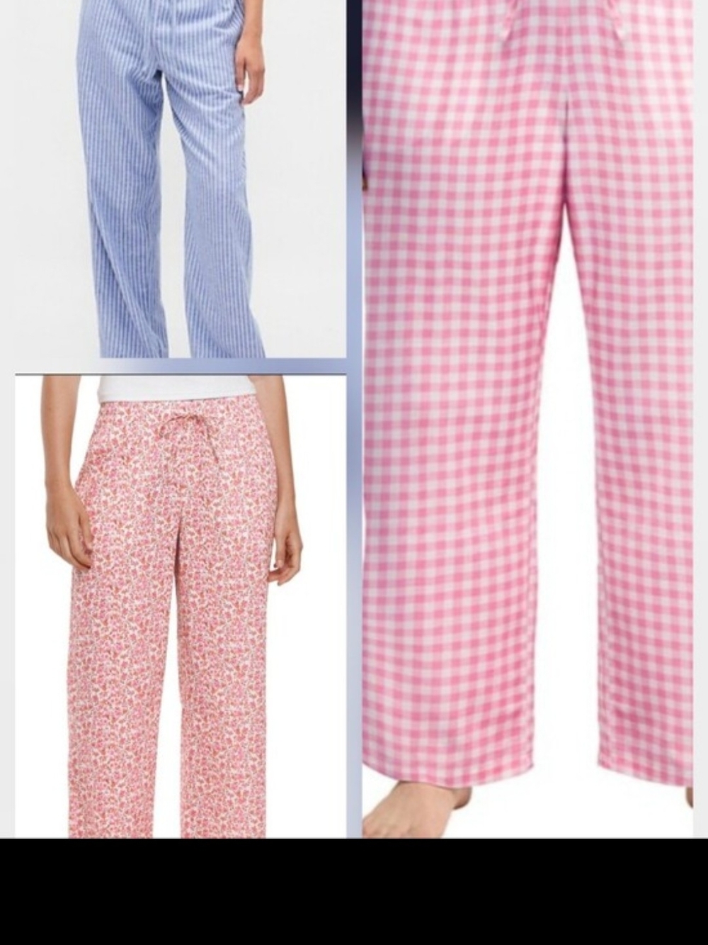 GAP Pink & Blue Patterned Wide-Leg Pants